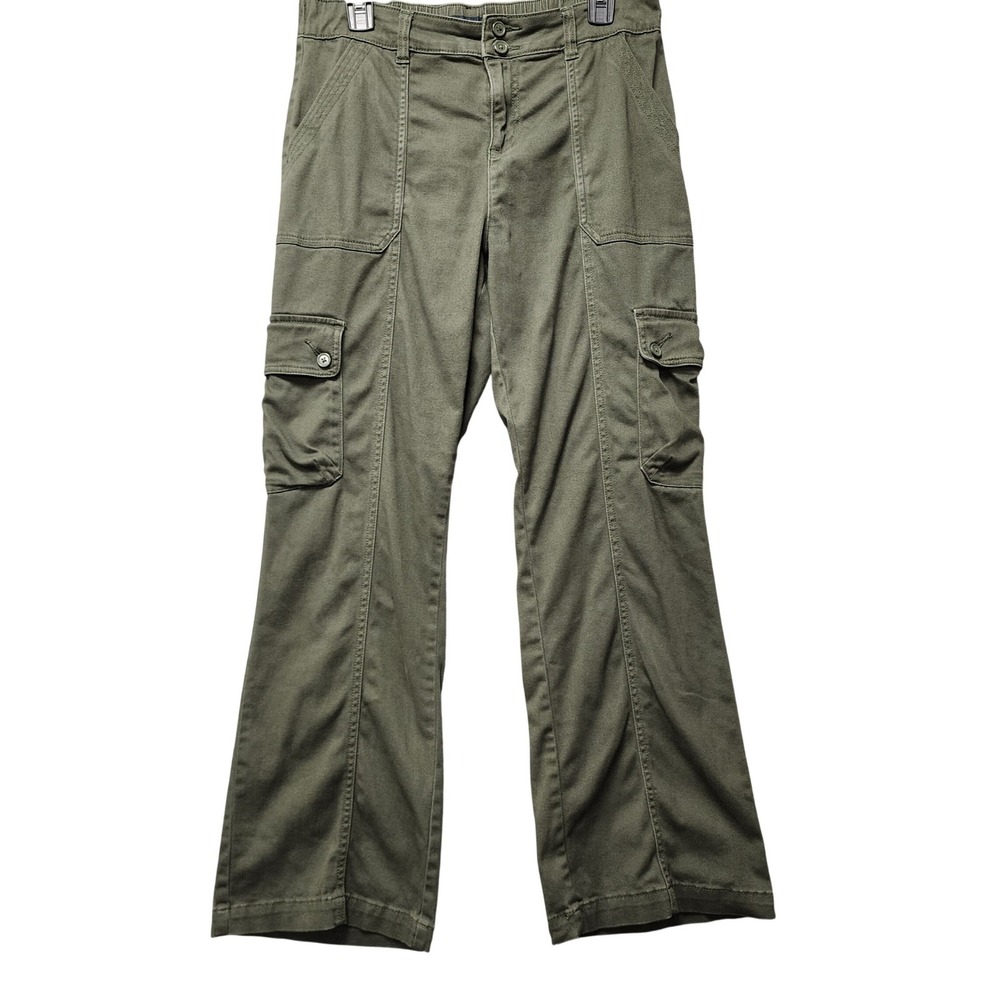 Aeropostale Cargo Bootcut Pants Women‎ Large Short Olive Green Utility Gorpcore